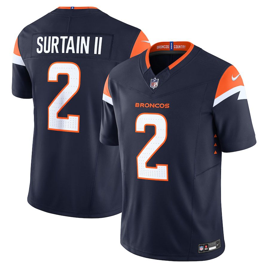 Men Denver Broncos #2 Patrick Surtain II Nike Navy Alternate Vapor F.U.S.E. Limited NFL Jersey